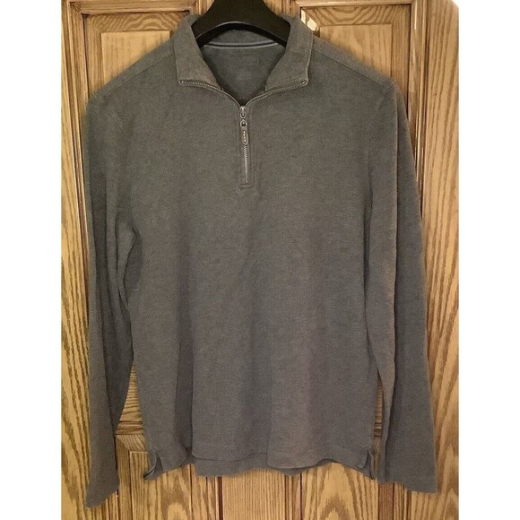L.L. Bean‎ Sweatshirt Mens Medium Gray Long Sleeve 1/4 Zip Pullover - Picture 1 of 6